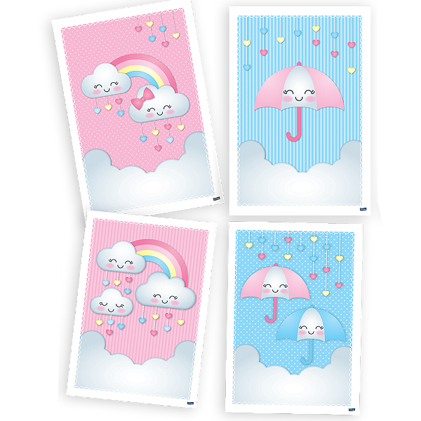 Quadros Decorativo Festas Festa Chuva de Amor - Festcolor - Rizzo Festas