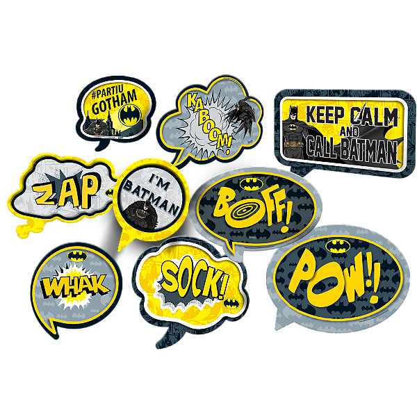 Kit Placas Festa Batman - Festcolor - Rizzo Festas