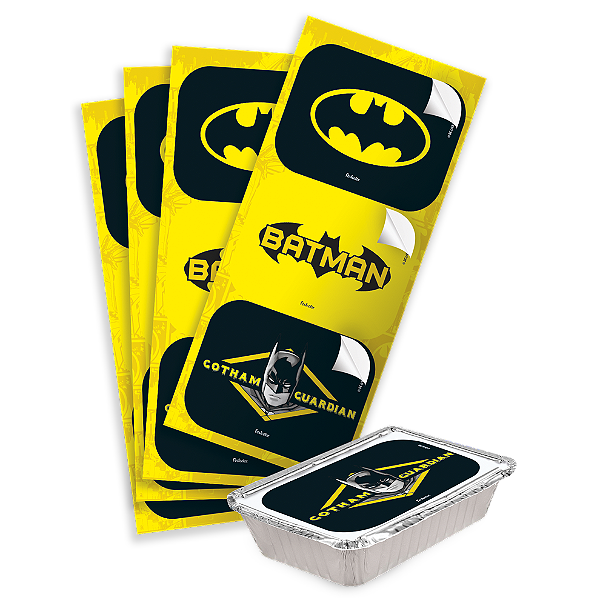 Adesivo Retangular Festa Batman - 12 unidades - Festcolor - Rizzo Festas