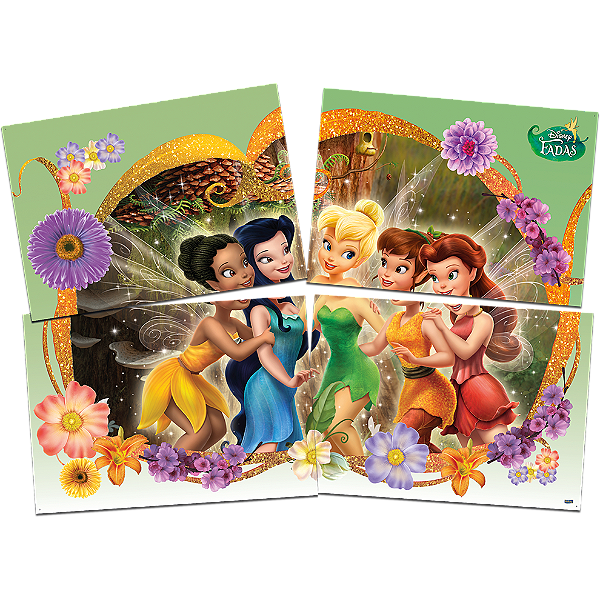 Painel Decorativo Festa 4 Laminas Festa Fadas Disney - 01 Unidade - Festcolor - Rizzo Festas