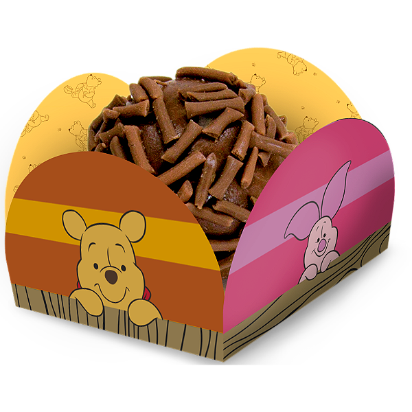 Porta Forminha para Doces Festa Pooh e Sua Turma - 40 unidades - Festcolor - Rizzo Festas
