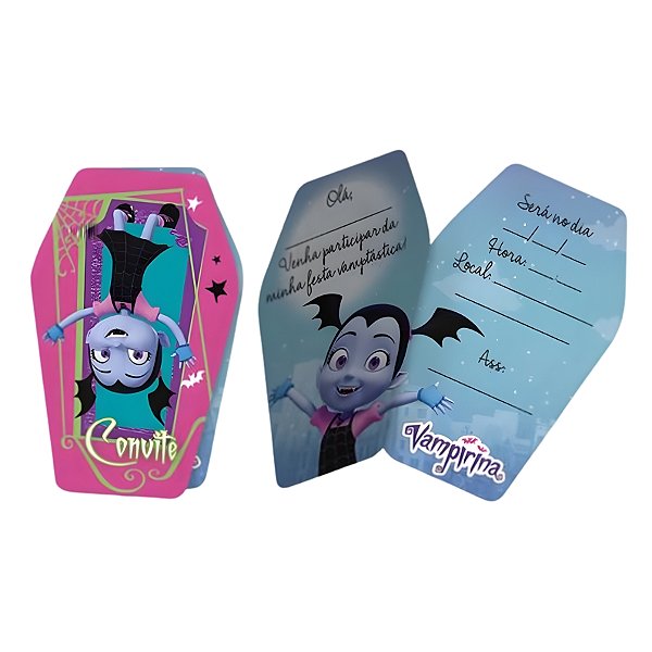 Convite Festa Vampirina - 08 Unidades - Festcolor - Rizzo Festas