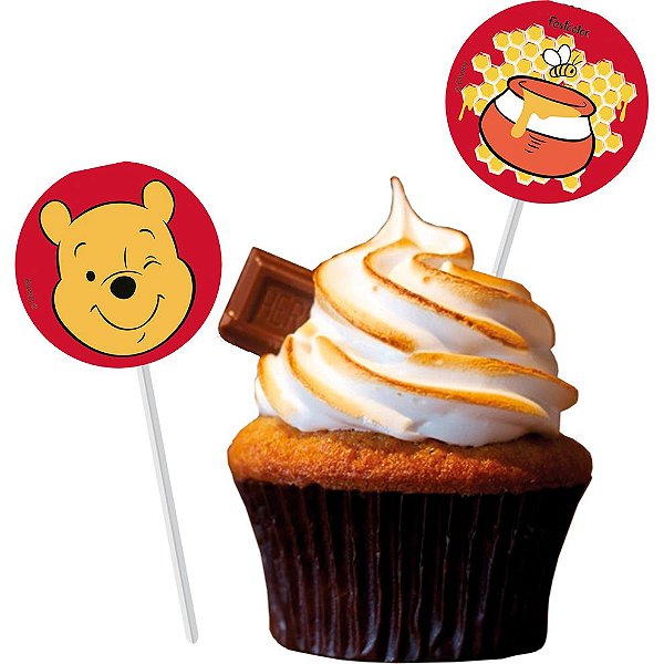 Pick p/ Docinhos Festa Pooh e Sua Turma - 8 unidades - Festcolor - Rizzo Festas