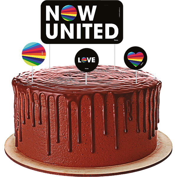 Topper para Bolo Festa Now United - 04 Unidades - Festcolor - Rizzo Festas