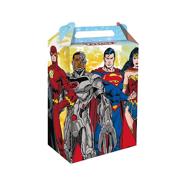 Caixa Surpresa Festa Liga da Justiça - 8 unidades - Festcolor - Rizzo Festas
