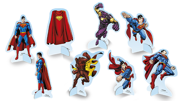 Decoração de Mesa Festa Superman - 8 unidades - Festcolor - Rizzo Festas