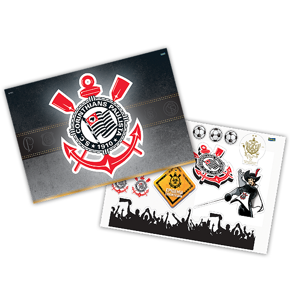 Kit Decorativo Festa Festa Corinthians - 1 unidade - Festcolor Festas - Rizzo Embalagens