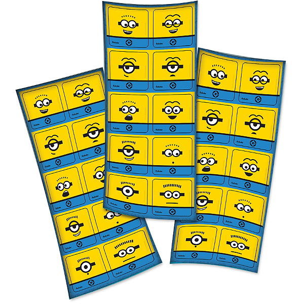 Adesivo Quadrado Decorativo Festa Festa Minions - 30 unidades - Festcolor - Rizzo Festas
