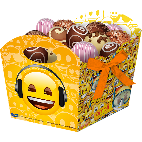 Cachepot Festa Emoji- 8 unidades - Festcolor -  Festas