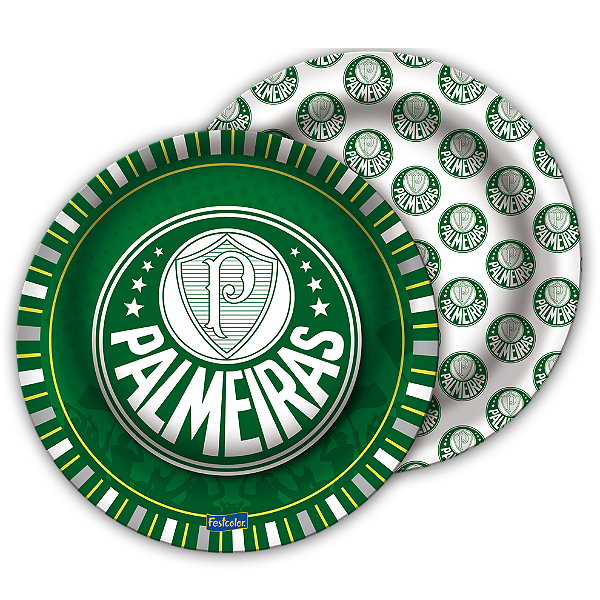 Prato Festa Palmeiras - 18cm - 8 unidades - Festcolor -  Festas