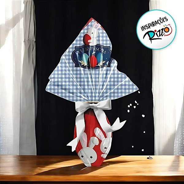 Saco Express 24x24cm para Ovos de 100g a 150g - Contos Páscoa Azul - 5 unidades - Cromus - Rizzo