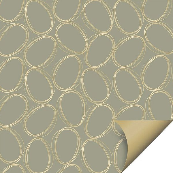Folha para Ovos de Páscoa Tonal Verde e Ouro 69x89cm - 5 unidades - Cromus - Rizzo