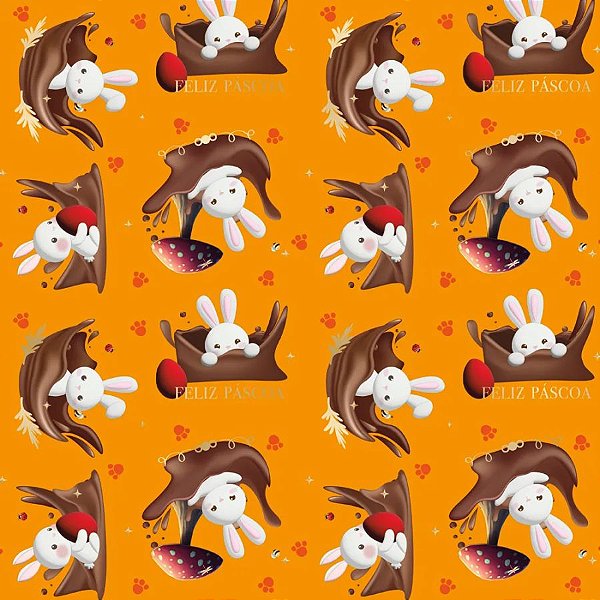Folha para Ovos de Páscoa Contos de Páscoa Laranja 69x89cm - 25 unidades - Cromus - Rizzo