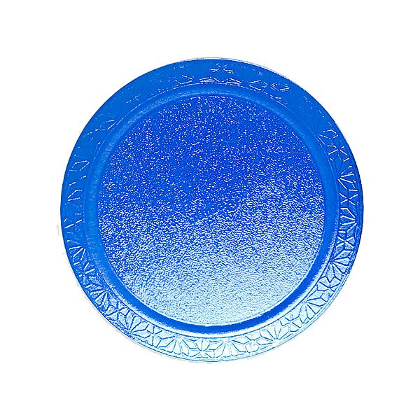 Base para Bolo Cake Board Redondo - Azul Metalizado - 28cm - 1 unidade - Regina - Rizzo