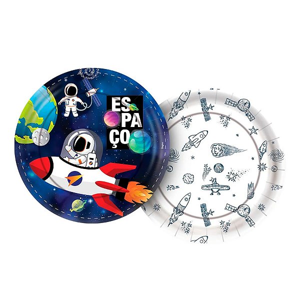 Prato de Papel Redondo - Espacial - 8 unidades - Regina - Rizzo