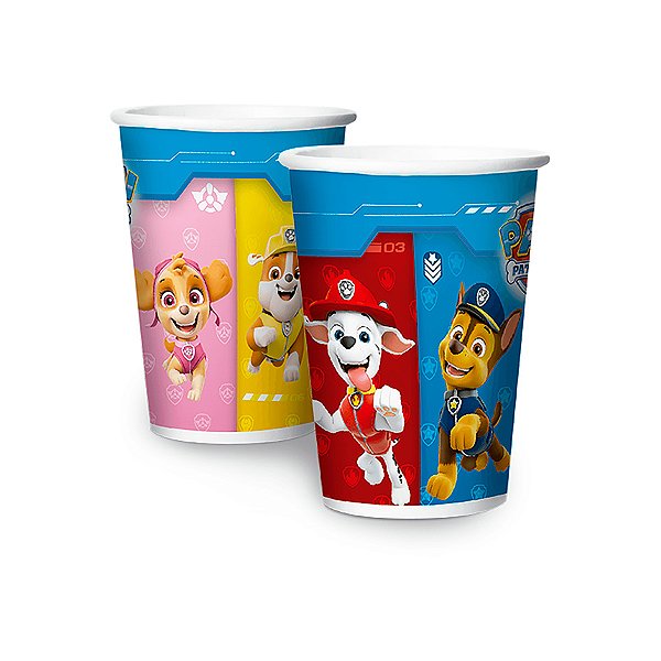 Copo de Papel - Patrulha Canina - 180ml  - 8 unidades - Regina - Rizzo