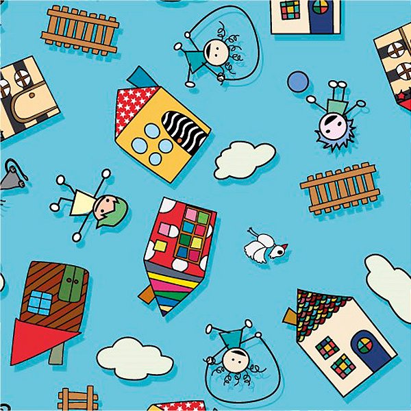 Saco para Presente Decorado - Casas Kids - 50 unidades - Regina - Rizzo