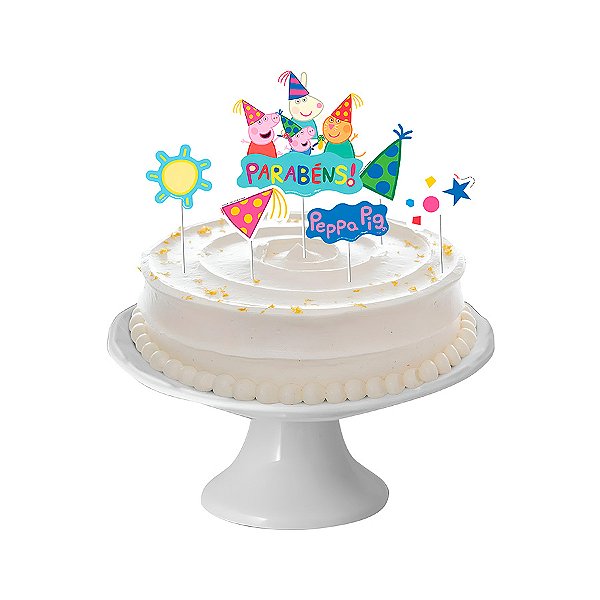 Decoração de Bolo - Cenário Peppa Pig - 6 unidades -  Regina - Rizzo
