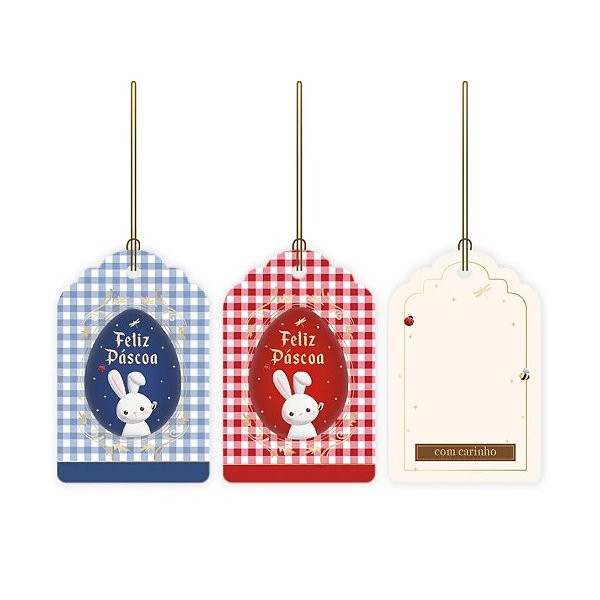 Tag Decorativa - Contos De Páscoa  - 5 x 8 cm - 12 unidades - Cromus - Rizzo