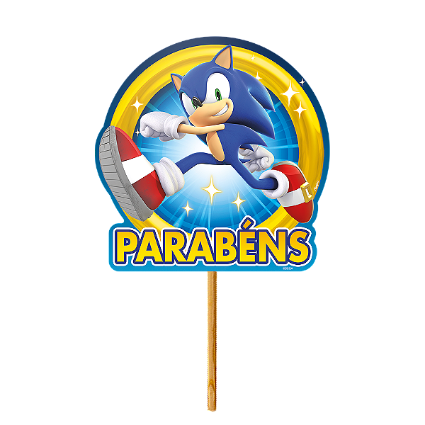 Decoração de Bolo - Sonic - The Hedgehog - 01 unidade - Regina -