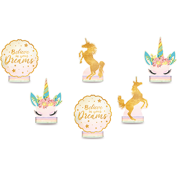 Decoracao De Mesa Festa Unicornio 2 06 Unidades - Regina - Rizzo Festas