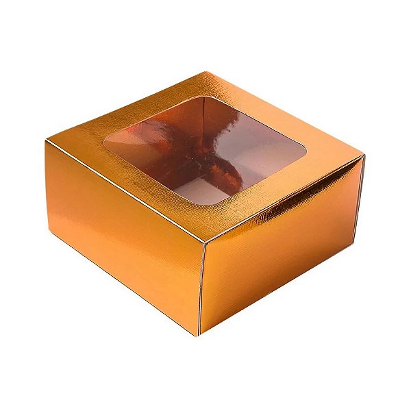 Caixa Gaveta com Visor Nº1 (8cm x 8cm x 4cm) Cobre  - 10 unidades - Assk - Rizzo