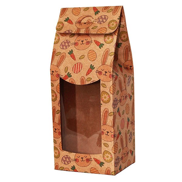 Caixa Sacolinha com Visor P - 7,5x19x6cm - Páscoa - 10 unidades - ASSK - Rizzo