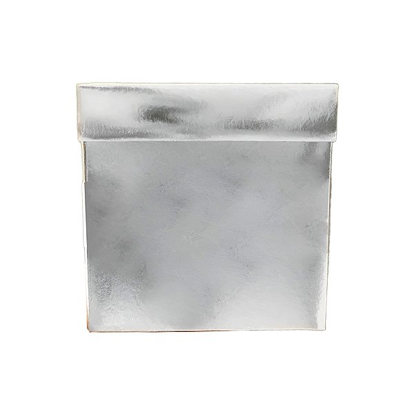 Caixa Cubo Para Presente Metalizada com Textura Prata 12x12x12cm   - 10 unidades - ASSK - Rizzo