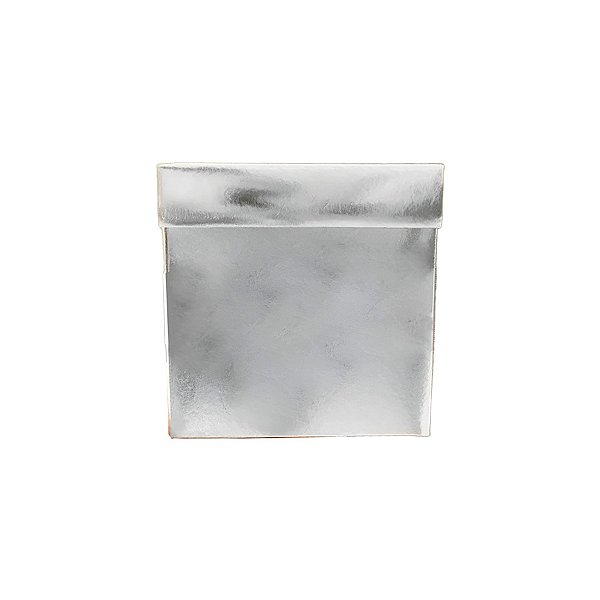 Caixa Cubo Para Presente Metalizada Lisa Prata 8x8x8cm   - 10 unidades - ASSK - Rizzo