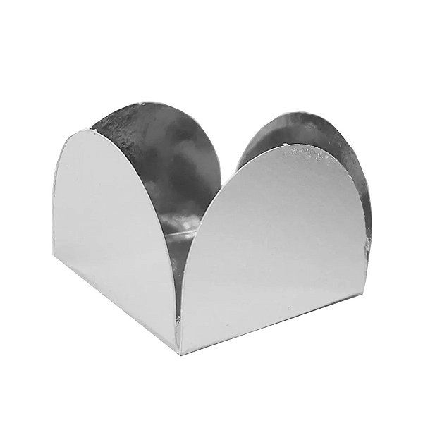 Forminha para Doces 4 Pétalas (4cm x 4cm x 3cm) Prata - 50 unidades - Assk - Rizzo