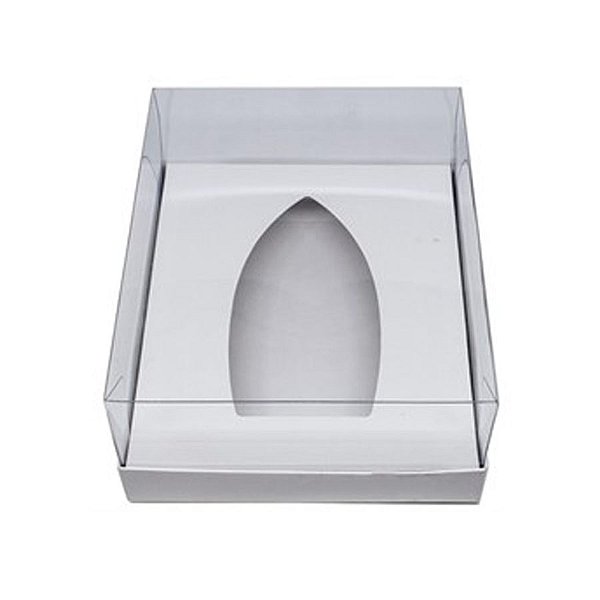 Caixa Barca de Chocolate - G - 20,5cm x 17cm x 6,5cm - Branco - 5 unidades - Assk - Páscoa Rizzo