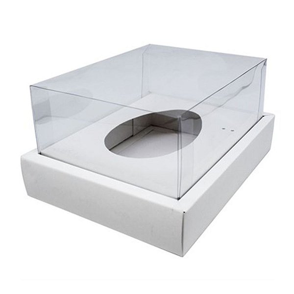Caixa Ovo de Colher - Meio Ovo de 250g - 20cm x 15,5cm x 10cm - Branco - 5 unidades - Assk - Rizzo