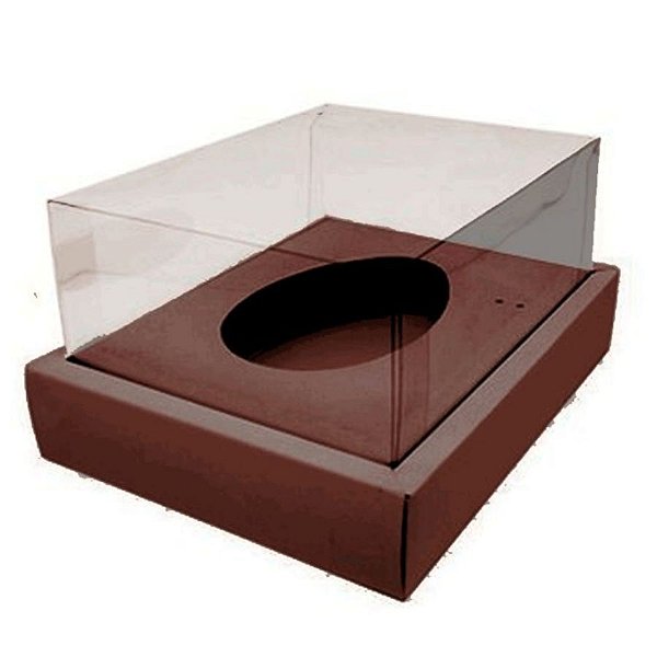 Caixa Ovo de Colher - Meio Ovo de 250g - 20cm x 15,5cm x 10cm - Marrom - 5 Unidades - Assk - Rizzo