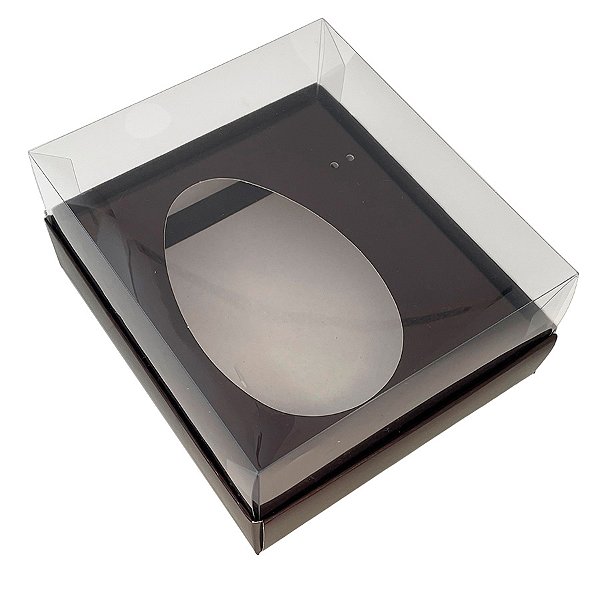 Caixa para Meio Ovo de 250g - 15x13x6,5cm - Marrom - 5 unidades - ASSK - Rizzo