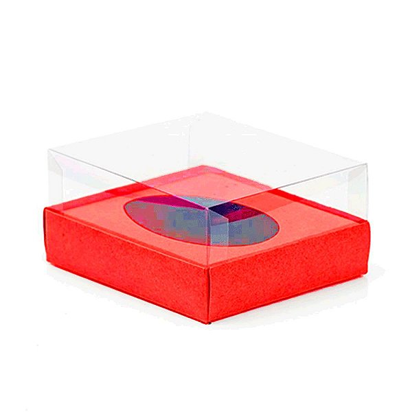 Caixa para Meio Ovo de 250g - 15x13x6,5cm - Vermelha - 5 unidades - ASSK - Rizzo