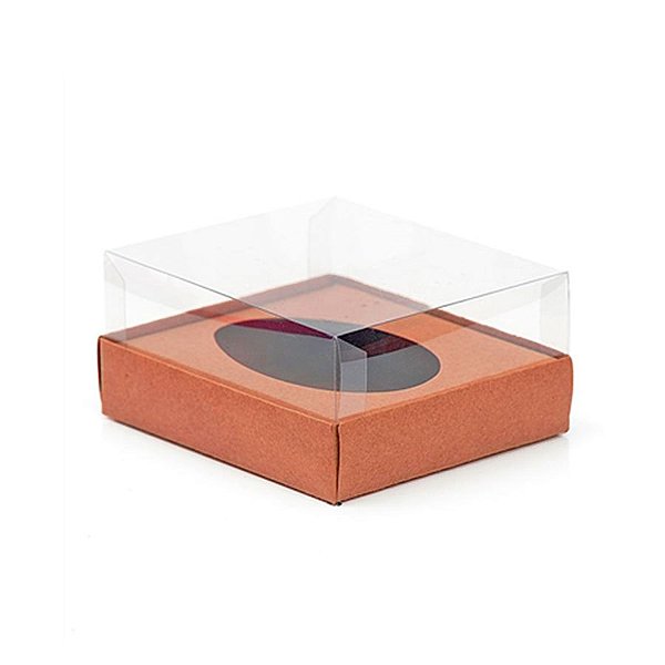 Caixa Ovo de Colher - Meio Ovo de 100g - 11cm x 12,7cm x 7,5cm - Rosê Gold - 5 unidades - Assk - Rizzo