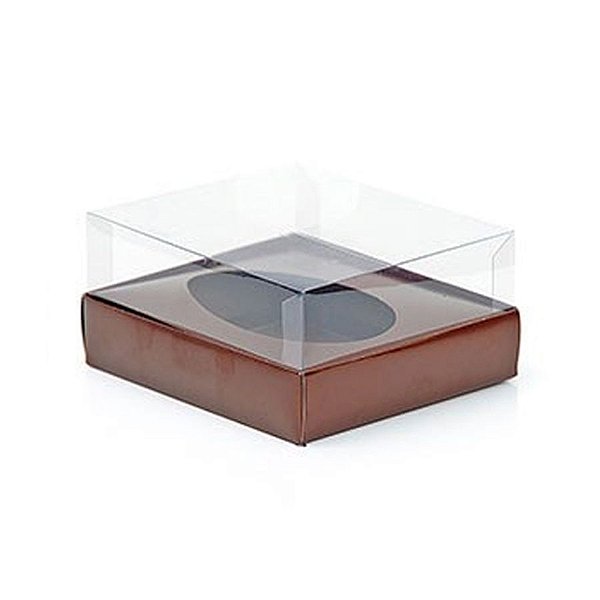 Caixa Ovo de Colher - Meio Ovo de 100g - 15cm x 13cm x 6,5cm - Marrom - 5unidades - Assk - Rizzo