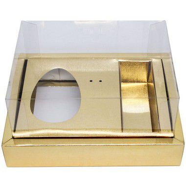 Caixa para Meio Ovo de 150g e 3 Bombons - 20x15,5x10cm - Ouro - 5 unidades - ASSK - Rizzo