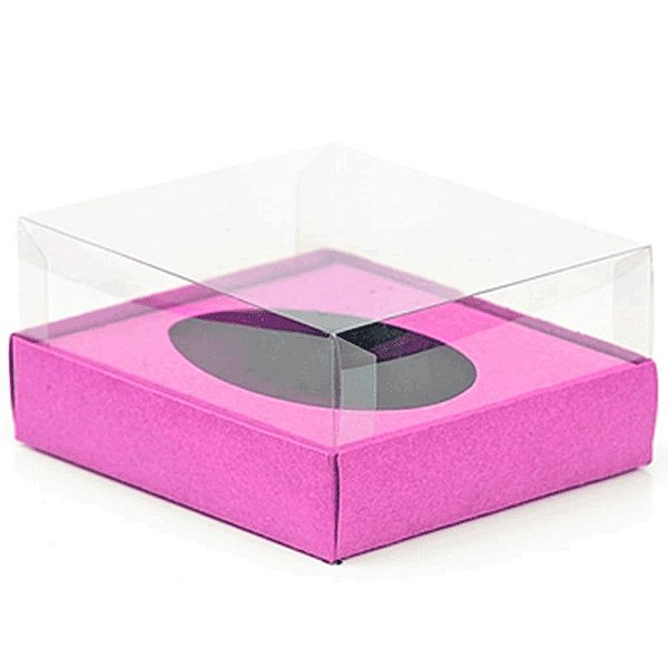Caixa Ovo de Colher - Meio Ovo de 500g - 20,5cm x 17cm x 8,5cm - Rosa - 5unidades - Assk - Páscoa Rizzo Embalagens