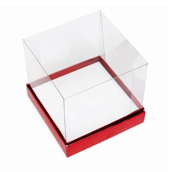 Caixa Mini Bolo GG (10cm x 10cm x 10cm) Vermelho 10 unidades Assk Rizzo Confeitaria