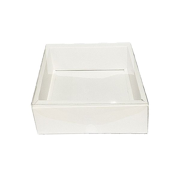 Caixa com Tampa Transparente Nº 6 (13cm x 13cm x 4cm) Branca 10 unidades Assk Rizzo Embalagens