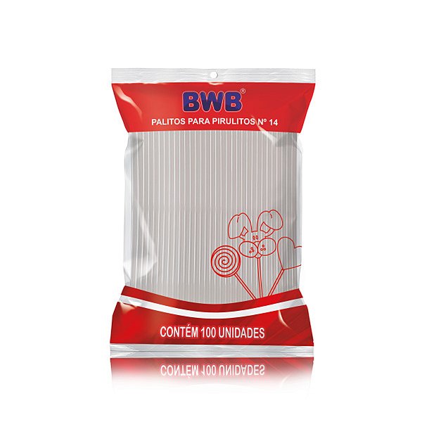 Palito para Pirulito Médio Cristal com 100 un. BWB