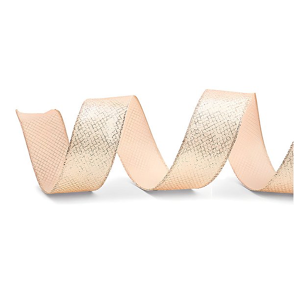 Fita Aramada Tela - Ouro com Glitter - 6,3cm x 9,14m - 1 unidade - Cromus - Rizzo
