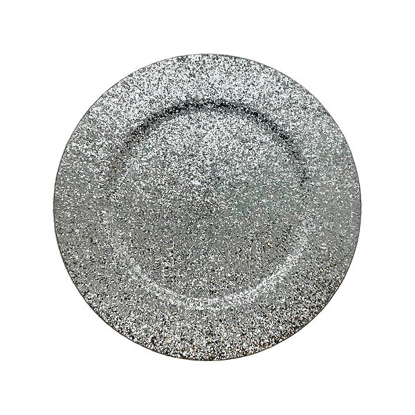 Sousplat Glitter Prateado - 33cm - 1 unidade - Cromus - Rizzo