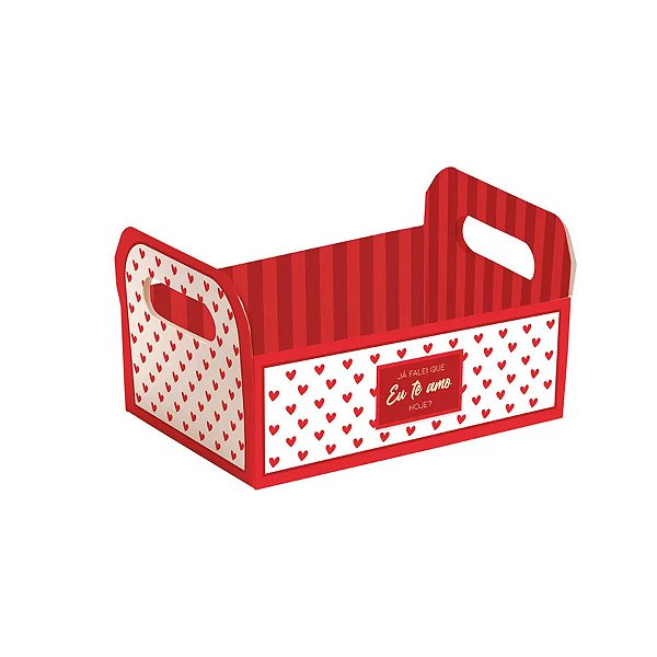 Caixote de Papel Cartão P - Te Amo Hoje - 16x10,5x4,5cm - 1 unidade - Cromus - Rizzo