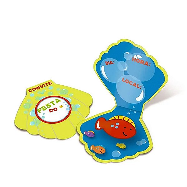 Convite - Fundo do Mar - 8 unidades - Cromus - Rizzo