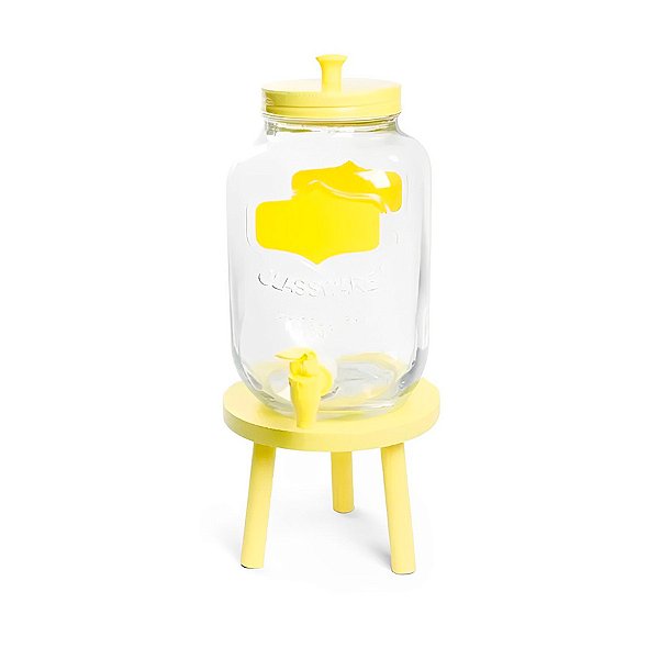 Suqueira com Banquinho Amarelo 3800ml - 14,5x27,5cm - 1 unidade - Cromus - Rizzo