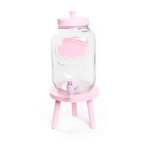 Suqueira com Banquinho Rosa 3800ml - 14,5x27,5cm - 1 unidade - Cromus - Rizzo