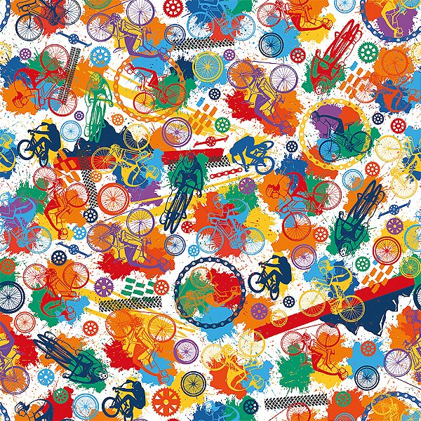 Saco Para Presente Decorado - Bike Splash - Cromus - Rizzo