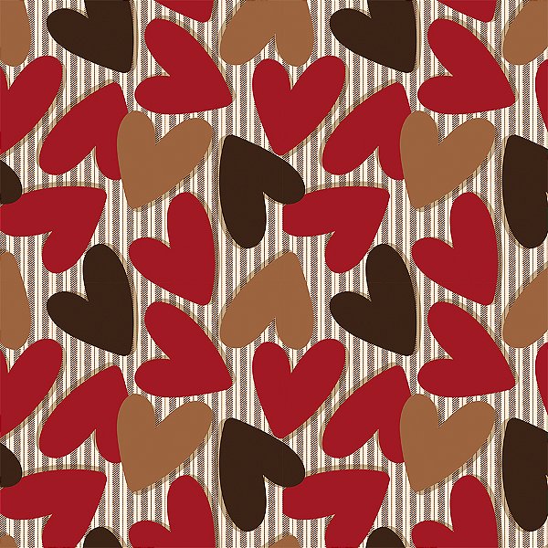 Saco Presente Decorado - L'Amour Corações -  unidades - Cromus - Rizzo